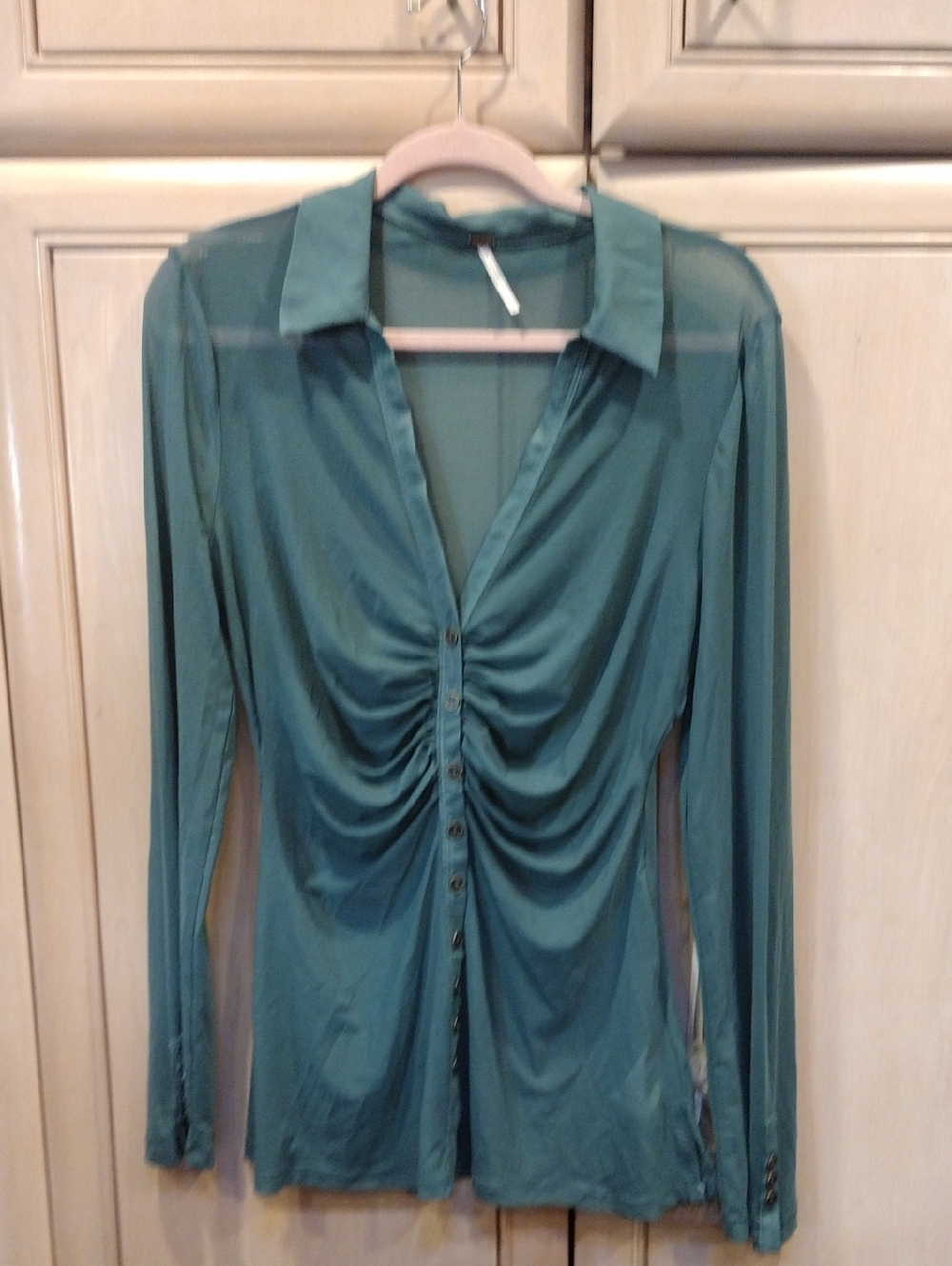 Free People Green Lucky Shirtee